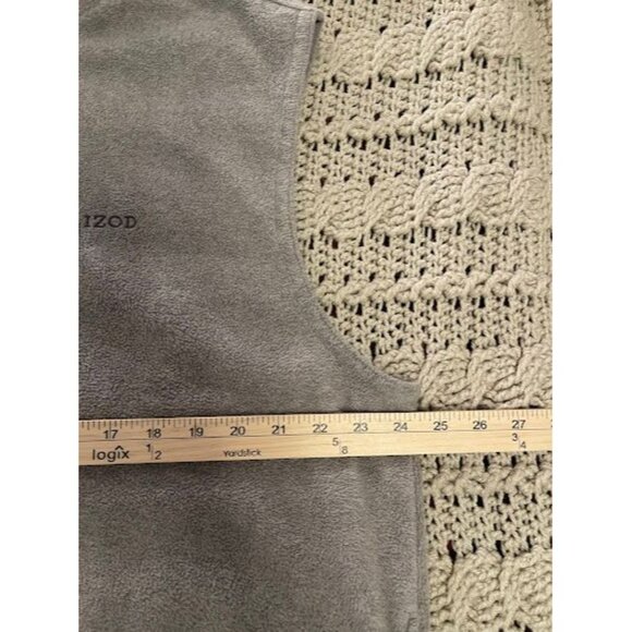 Izod Mens Gray Fleece Vest Zip-Up Sleeveless Jacket L Size - Picture 10 of 16